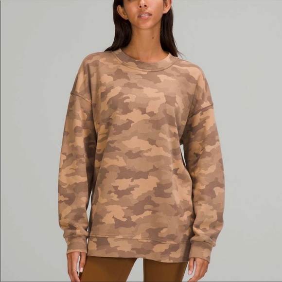 Lululemon Perfectly Oversized Crew Heritage 365 Camo Beige Multi-4 - Picture 2 of 16